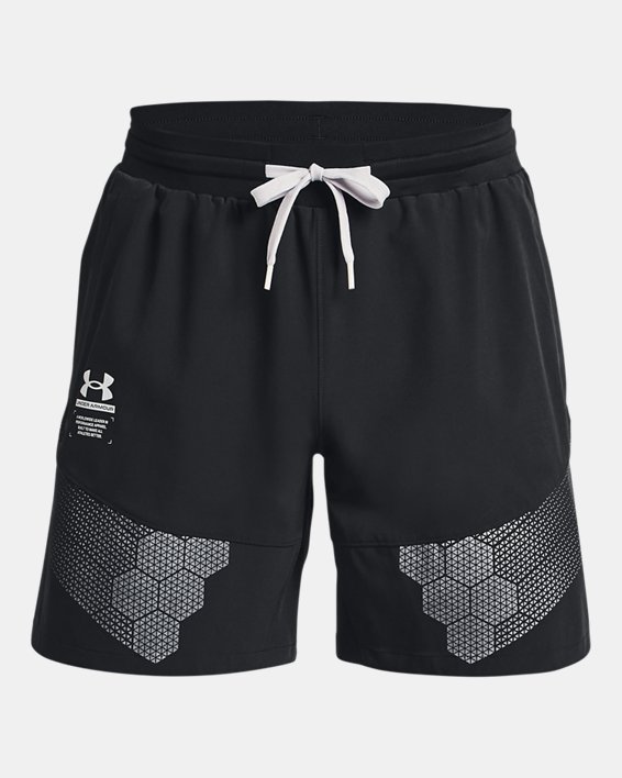 Men's UA ArmourPrint Woven Shorts, Black, pdpMainDesktop image number 4